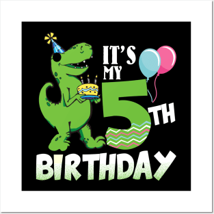 5th Birthday Dinosaur - 5th Birthday Posters and Art